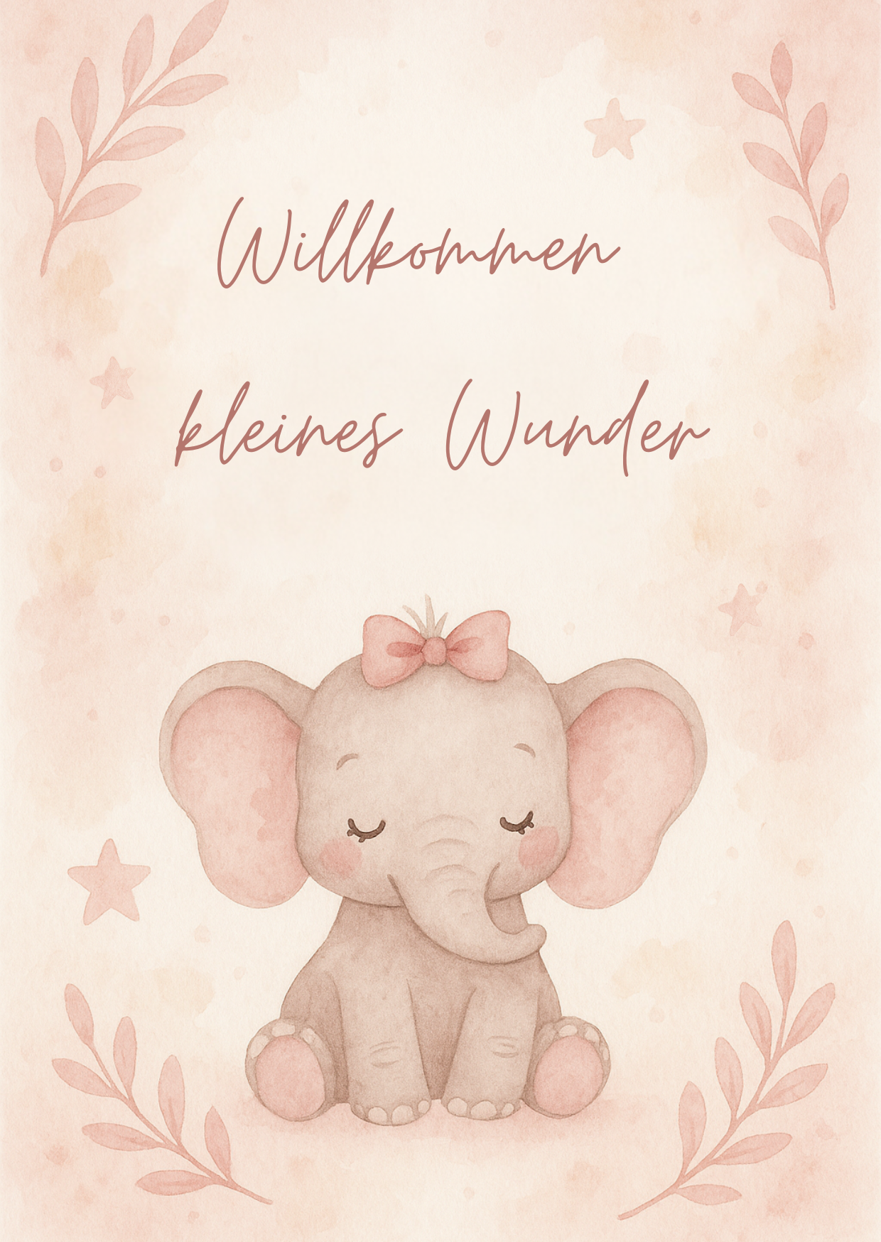 Sanfte Rüsselgrüße zur Geburt