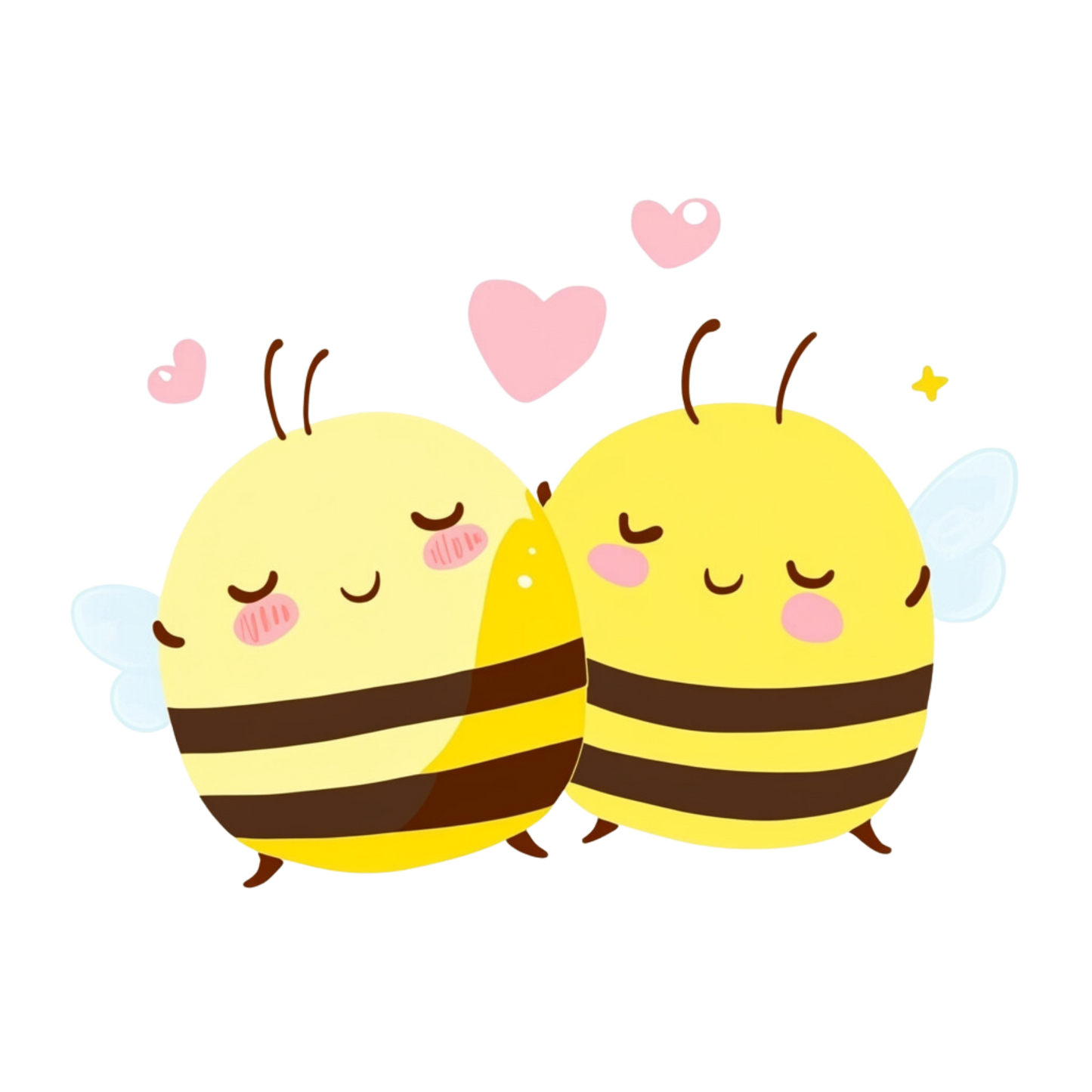 Verliebte Bienen Bügelbild