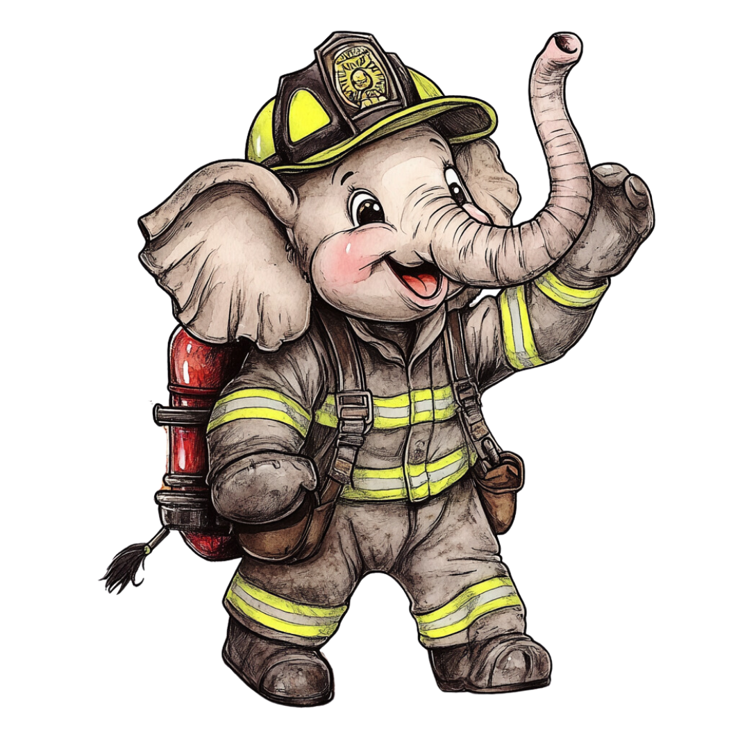 Feuerwehr Elefant Bügelbild