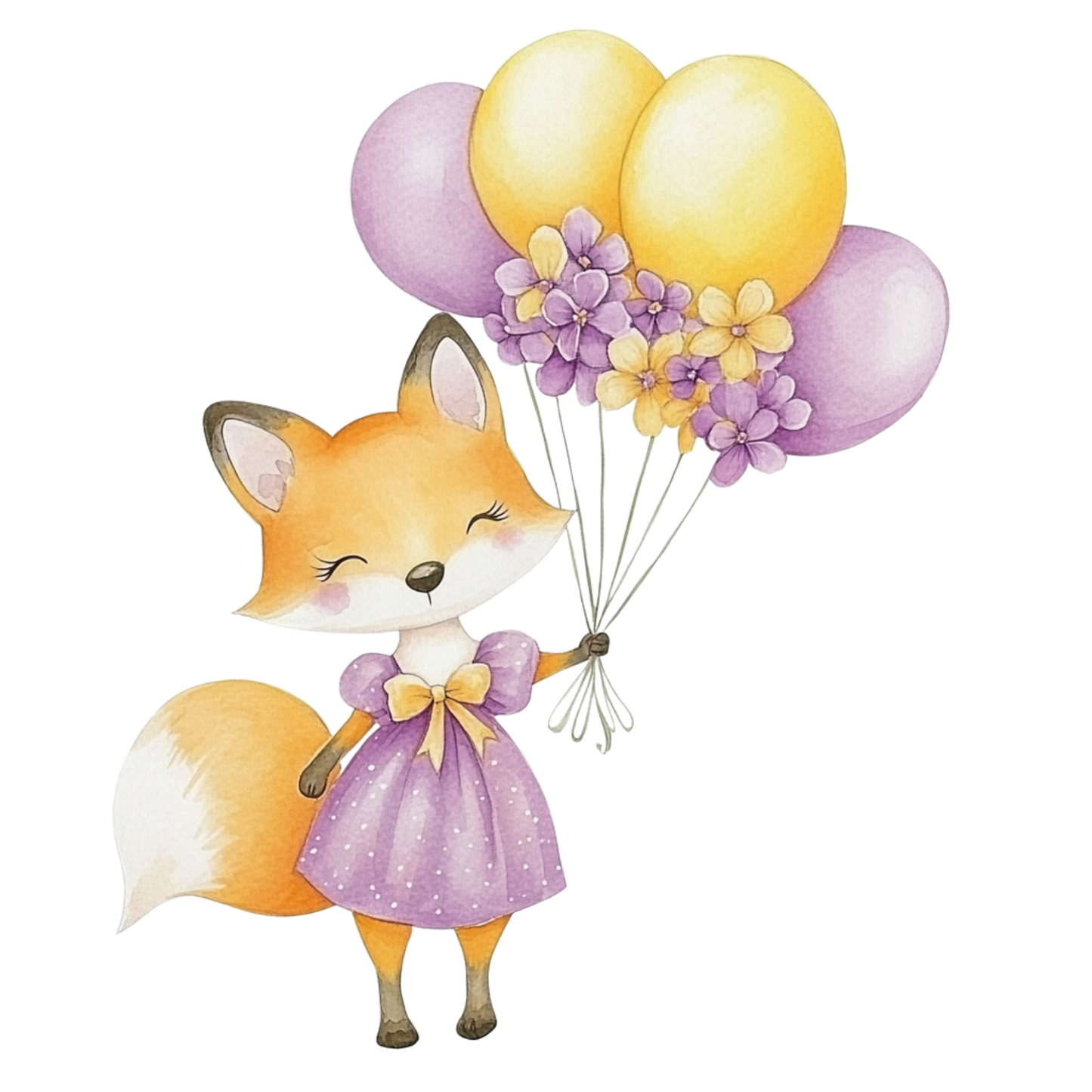Fuchs mit Luftballons Bügelbild