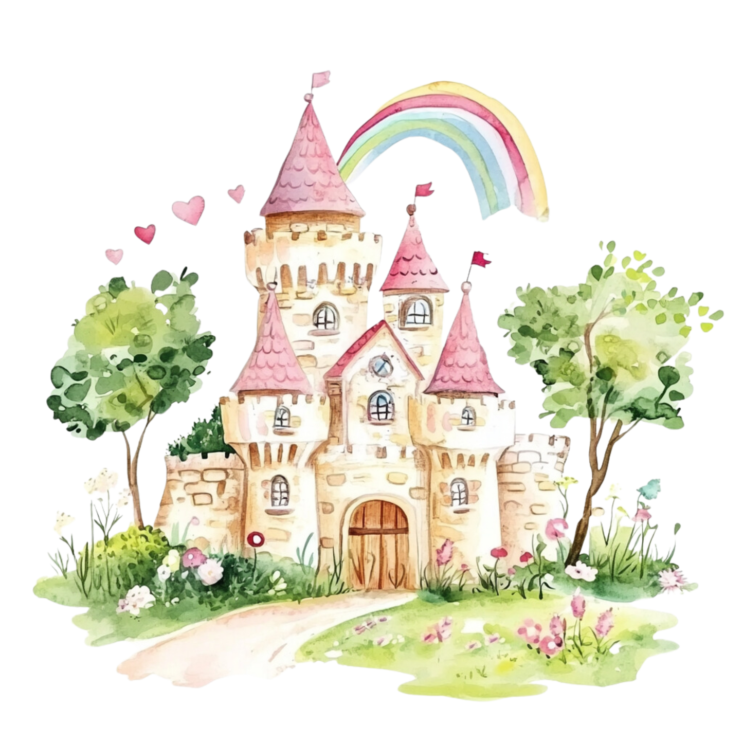 Verliebtes Schloss Bügelbild