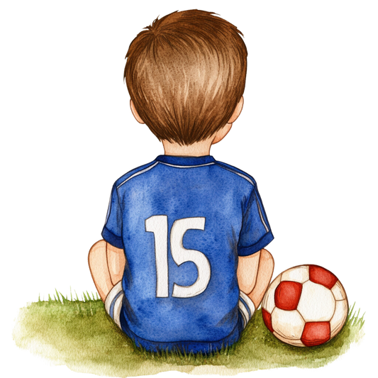 Fussballer Blau Bügelbild