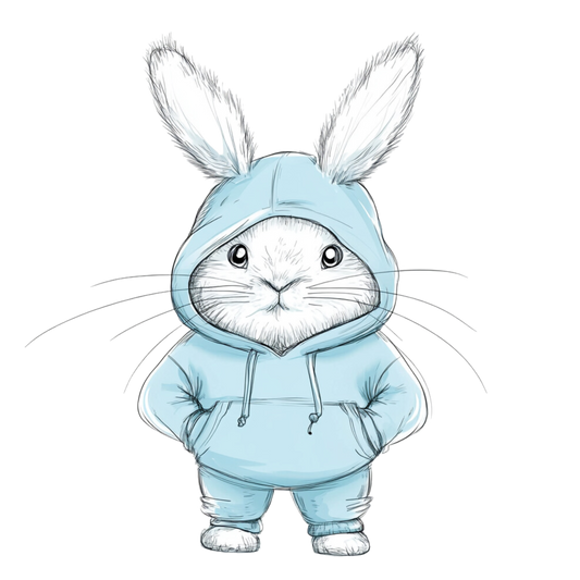 Hase mit Hoodie Bügelbild