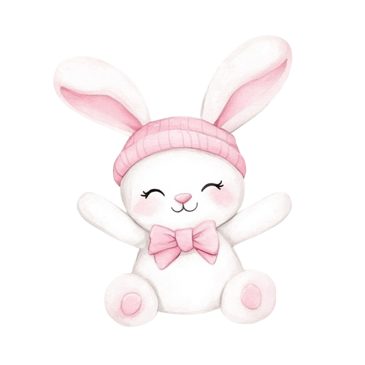 Hase Rosa Bügelbild