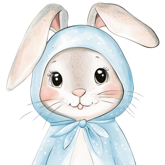 Hase mit Umhang Bügelbild