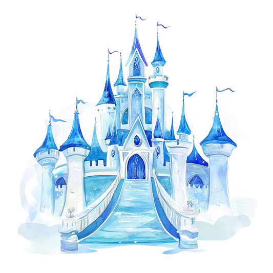 Blaues Schloss Bügelbild