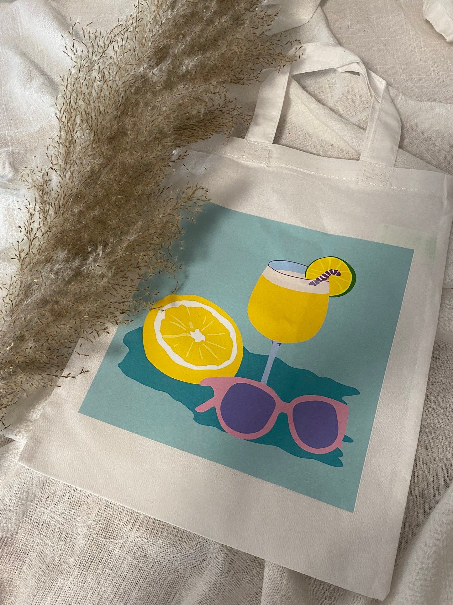 Tote Bag türkis Sommermotiv