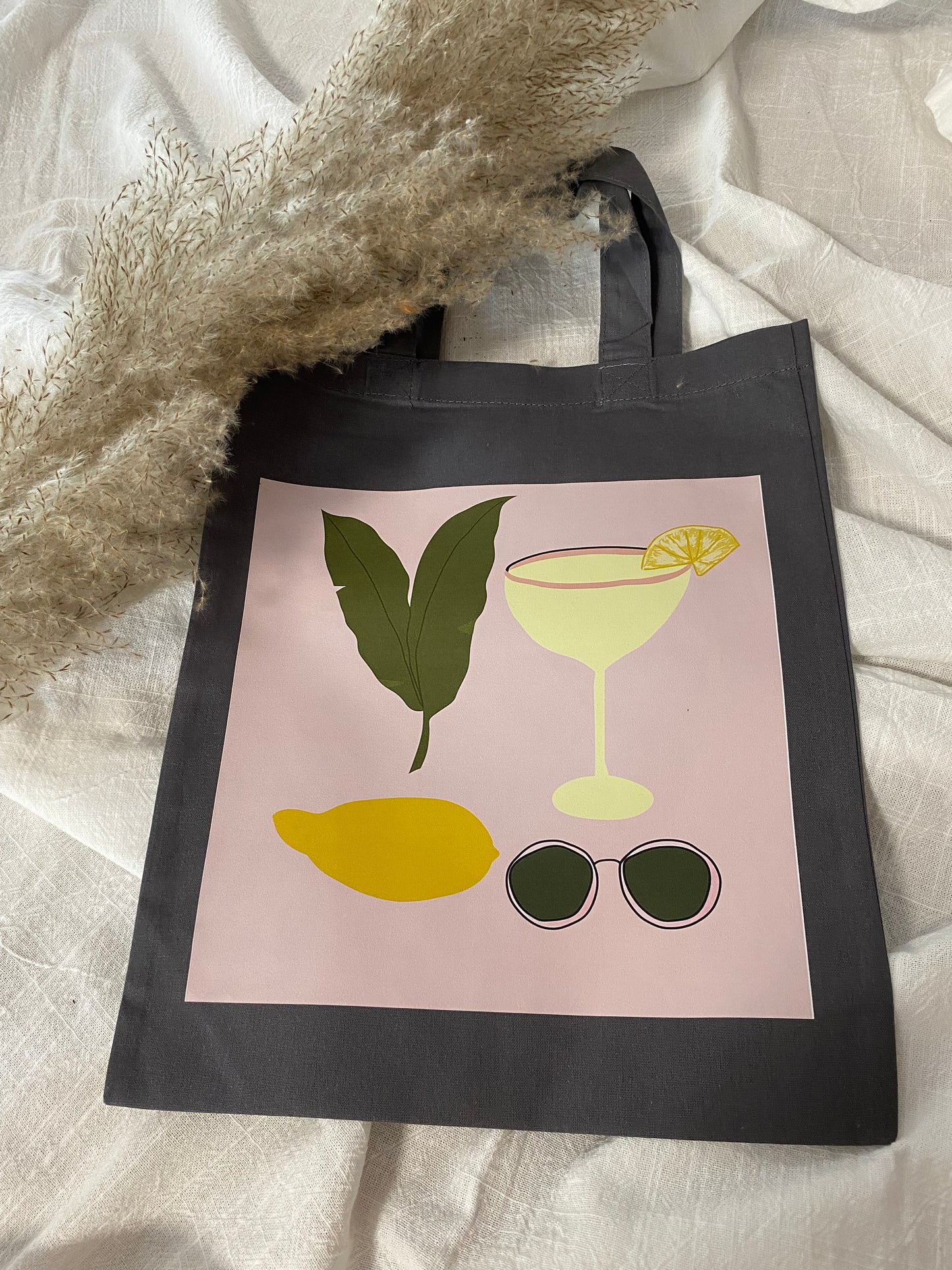 Tote Bag rosa Sommermotiv