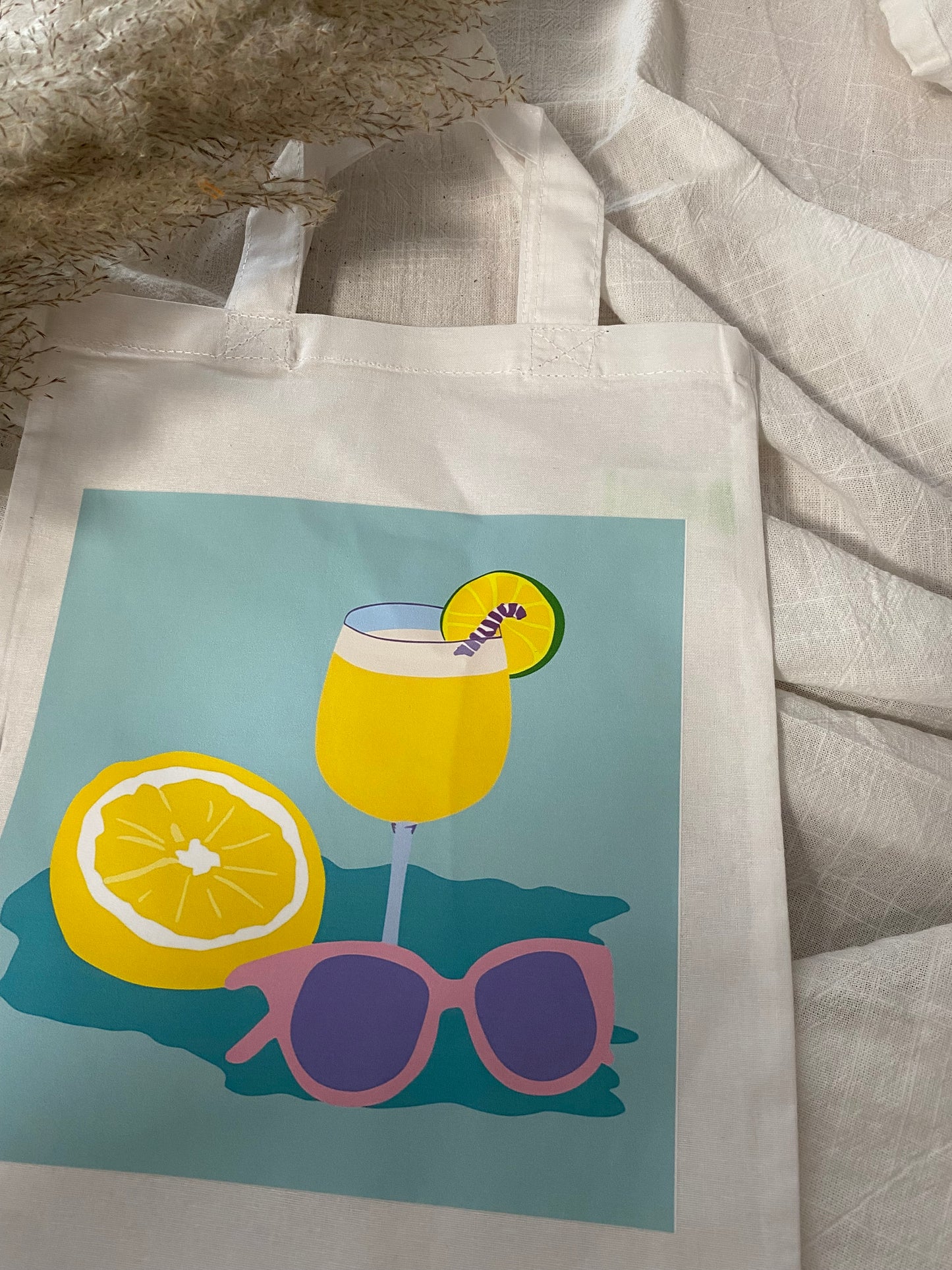 Tote Bag türkis Sommermotiv